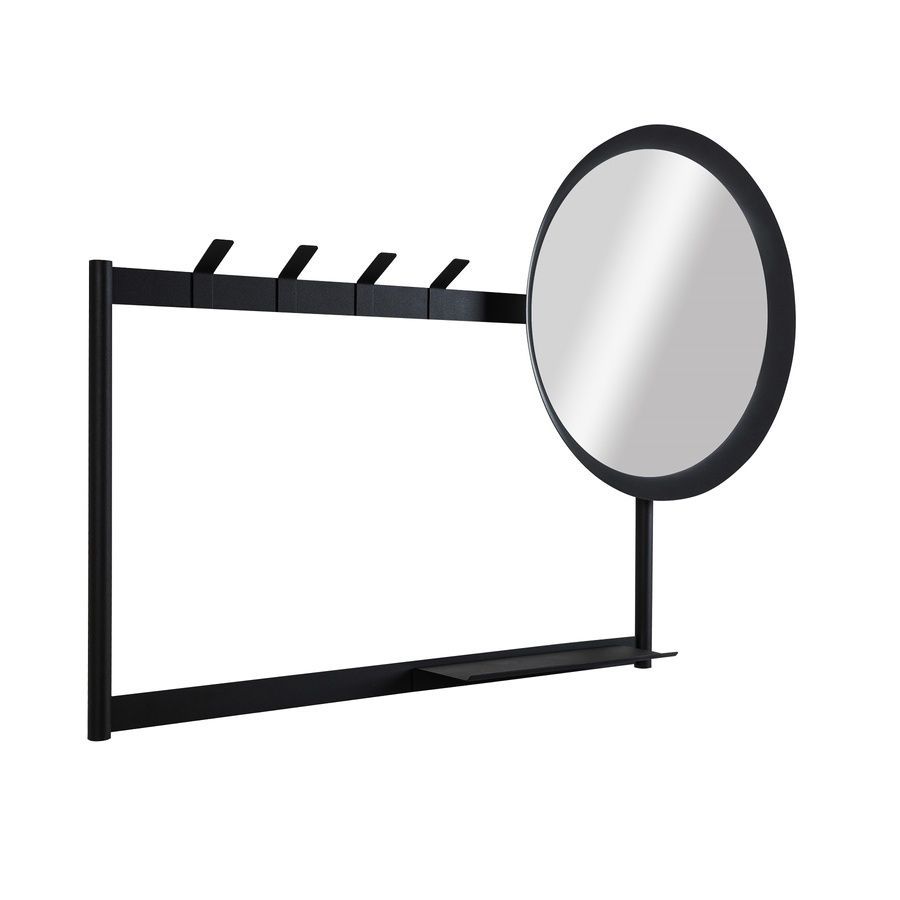 Вішалка настінна з дзеркалом Entry Kit3 755*1100 Black 5061011 фото