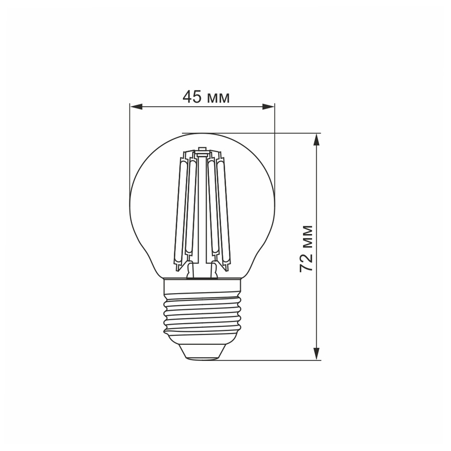 Лампа Шар Мини E27 G45 LED VIDEX Filament 6W 2200K бронза 4031500 фото