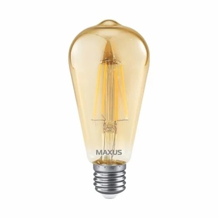 Лампа Ретро E27 ST64 LED MAXUS 7W 2700K Golden 4031800 фото