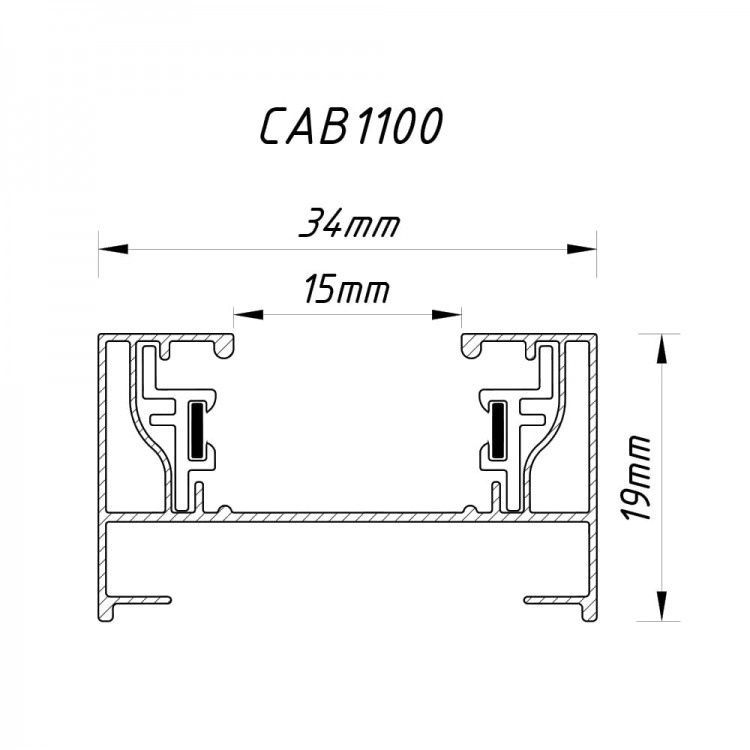 Track шинопровід САВ1100 однофазний, 1м, Black 5023211 фото